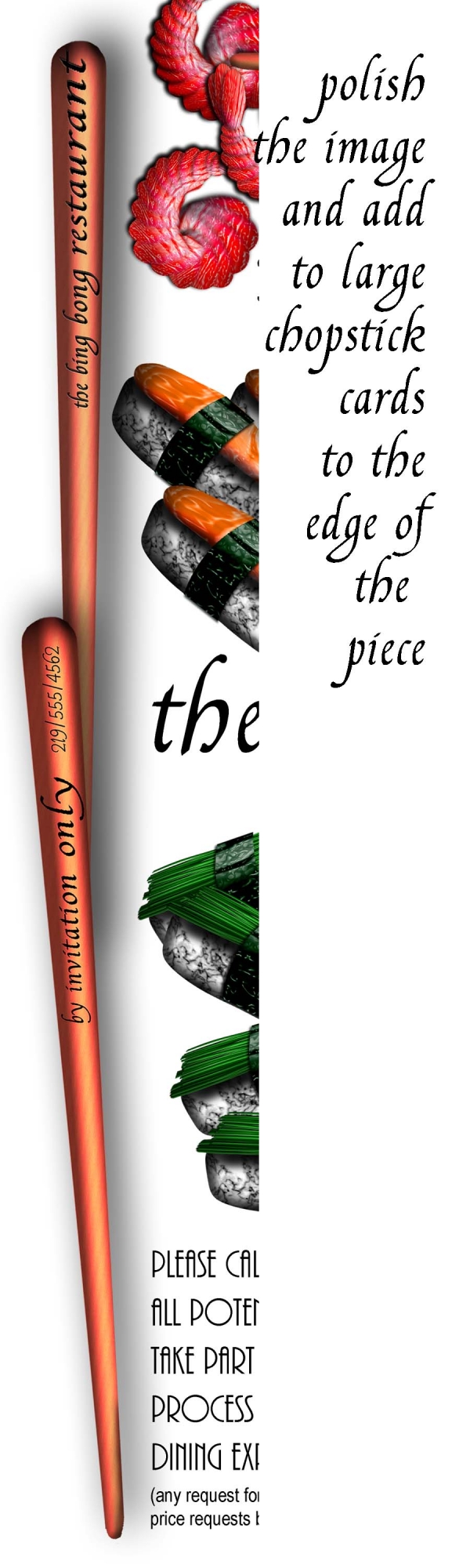 Creation of Chopsticks as Business Card: Step 23